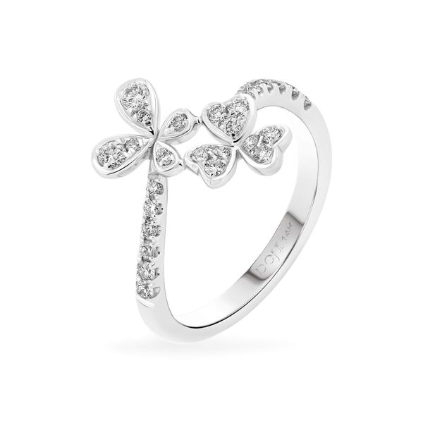 Nhẫn vàng trắng 14K gắn kim cương DOJI AFRR800048F2DA1