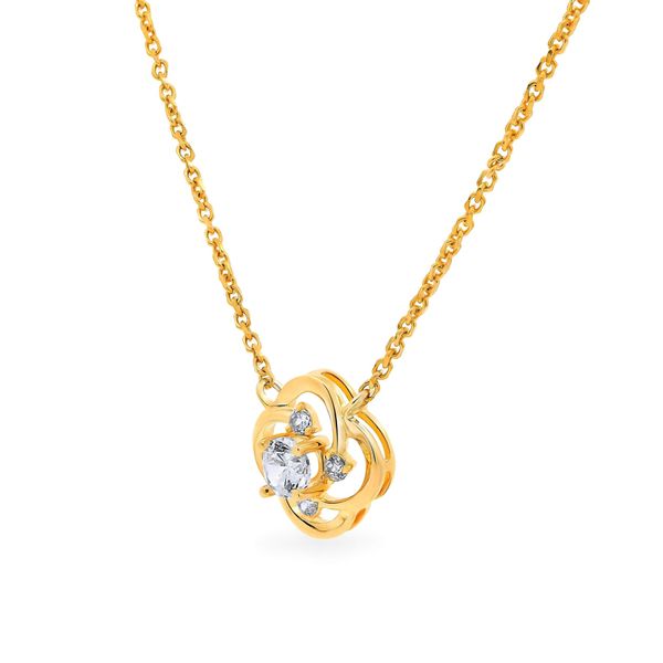 Dây liền mặt vàng vàng 14K gắn đá CZ DOJI ALPJ000547F1CZ1