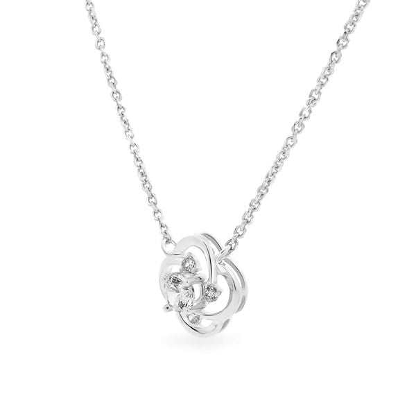 Dây liền mặt vàng trắng 14K gắn đá CZ DOJI ALPJ000547F2CZ1