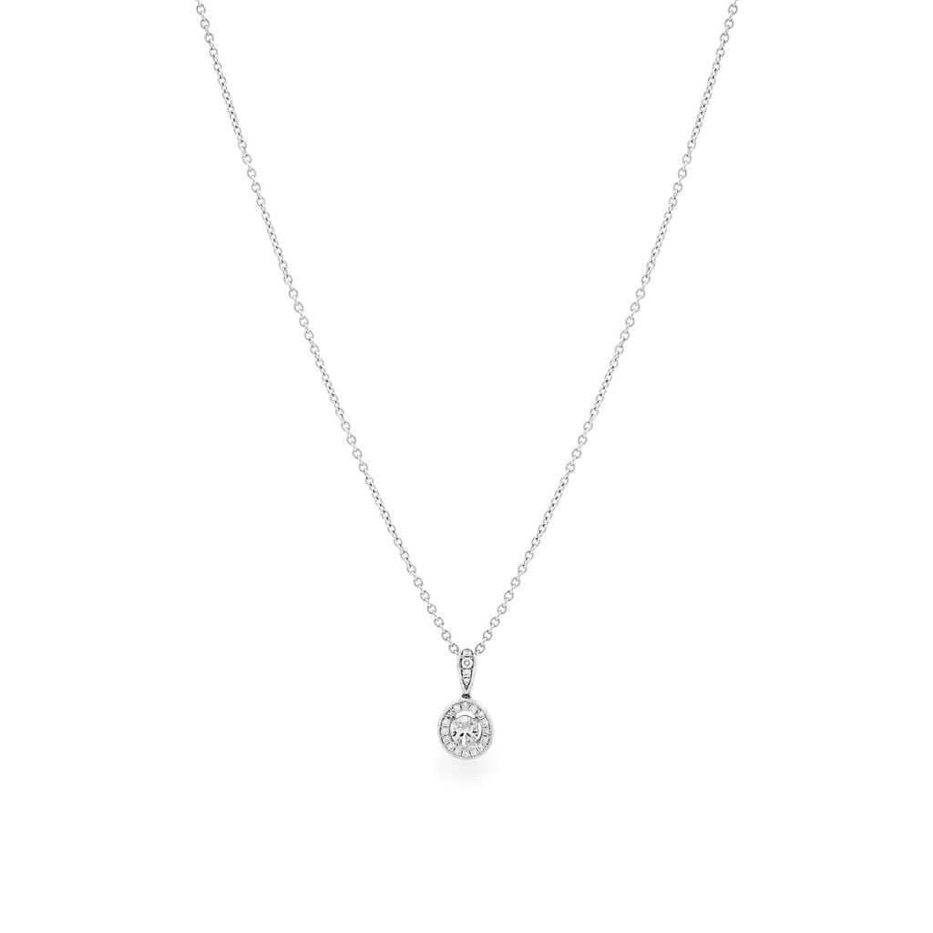 Dây liền mặt vàng trắng 14K gắn kim cương DOJI ALPR000007F2DA1 