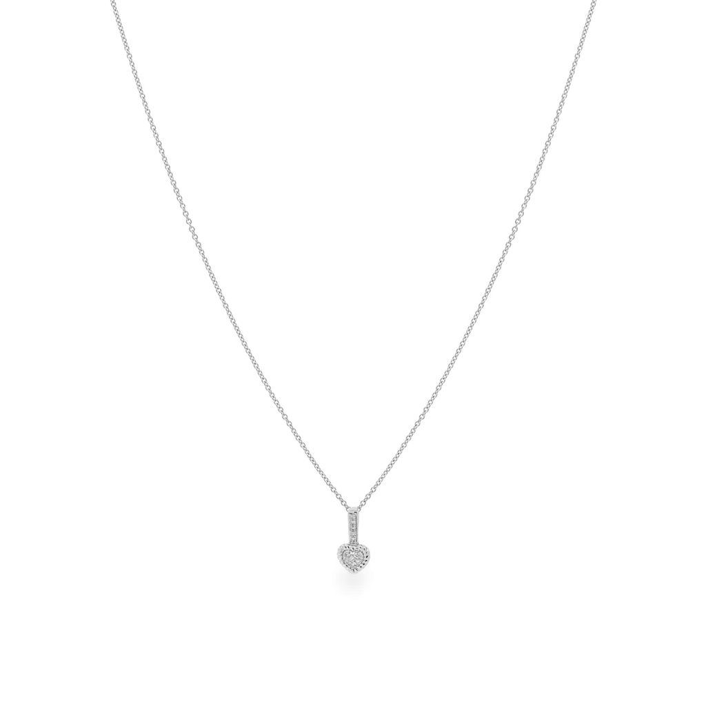 Dây liền mặt vàng trắng 14K gắn kim cương DOJI ALPR400001F2DA1 