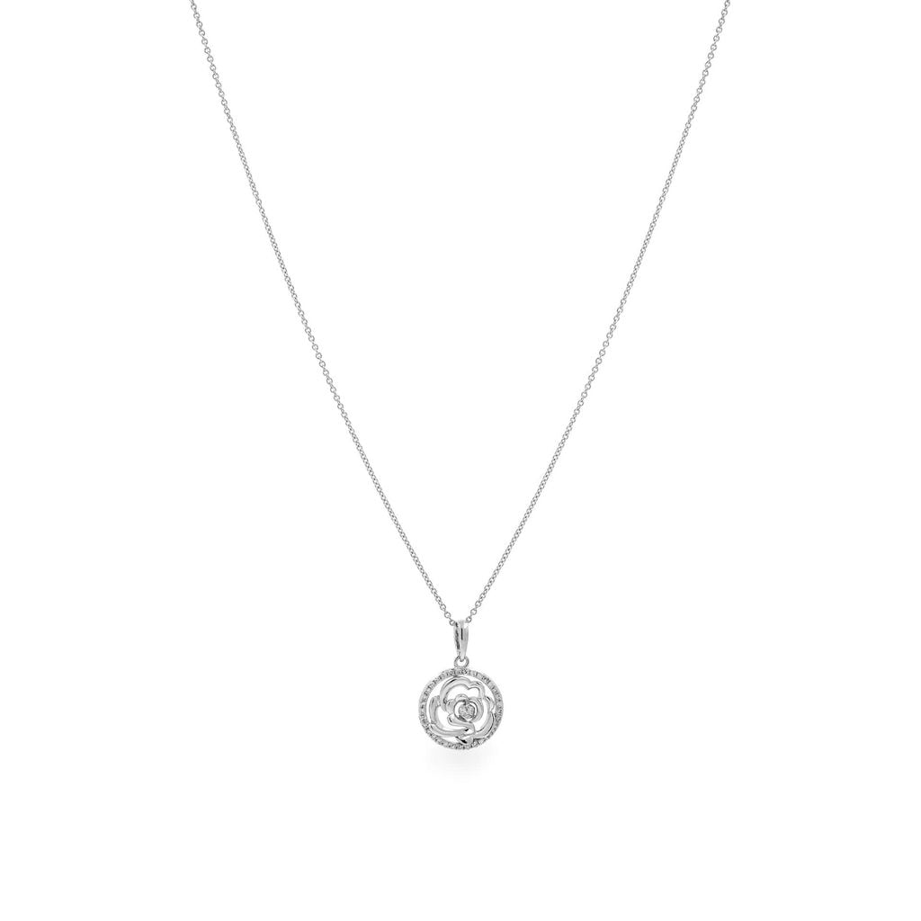 Dây liền mặt vàng trắng 14K gắn kim cương DOJI ALPR400050F2DA1 