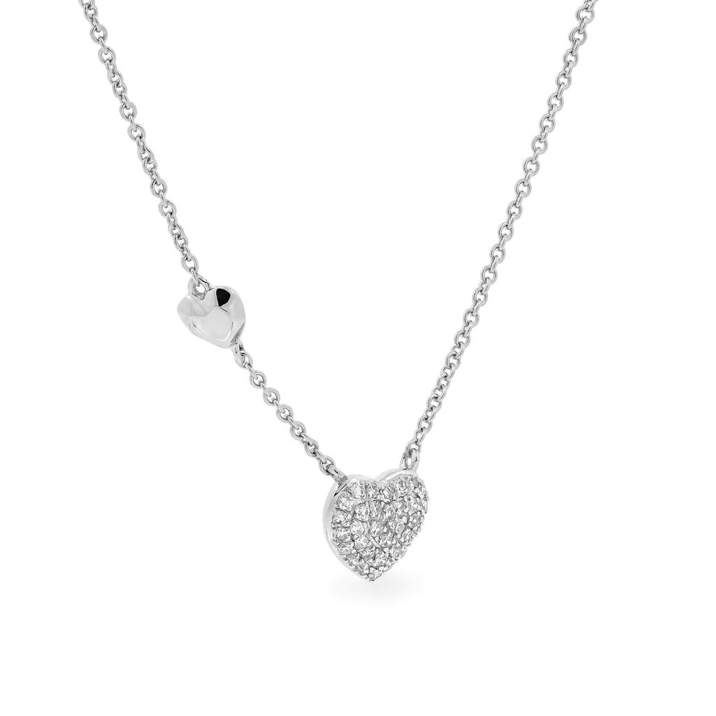 Dây liền mặt vàng trắng 14K gắn kim cương DOJI ALPR400117F2DA1 