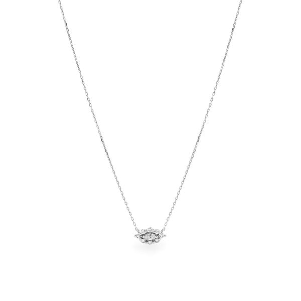 Dây liền mặt vàng trắng 14K gắn kim cương DOJI ALPR400146F2DA1