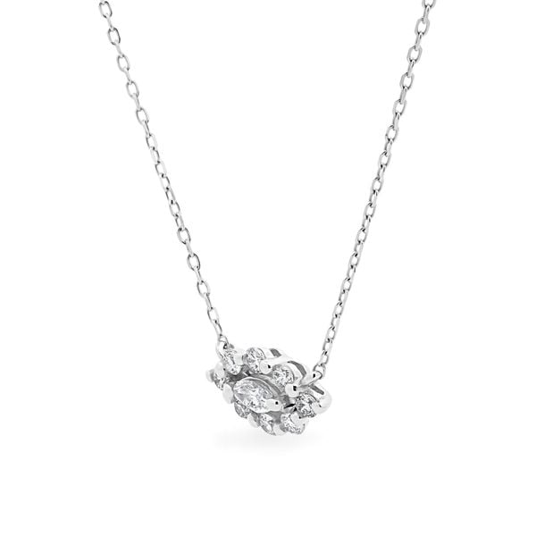 Dây liền mặt vàng trắng 14K gắn kim cương DOJI ALPR400146F2DA1