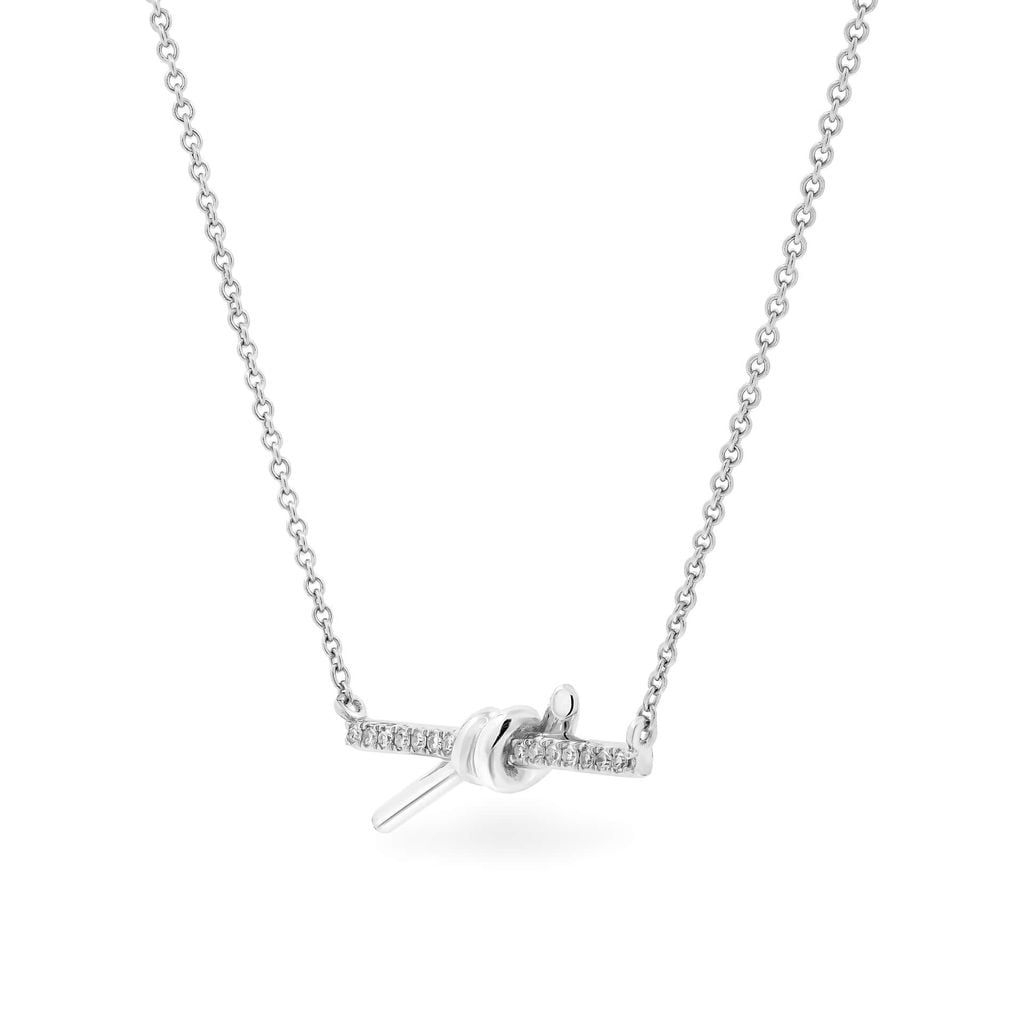 Dây liền mặt vàng trắng 14K gắn kim cương DOJI ALPR400160F2DA1 