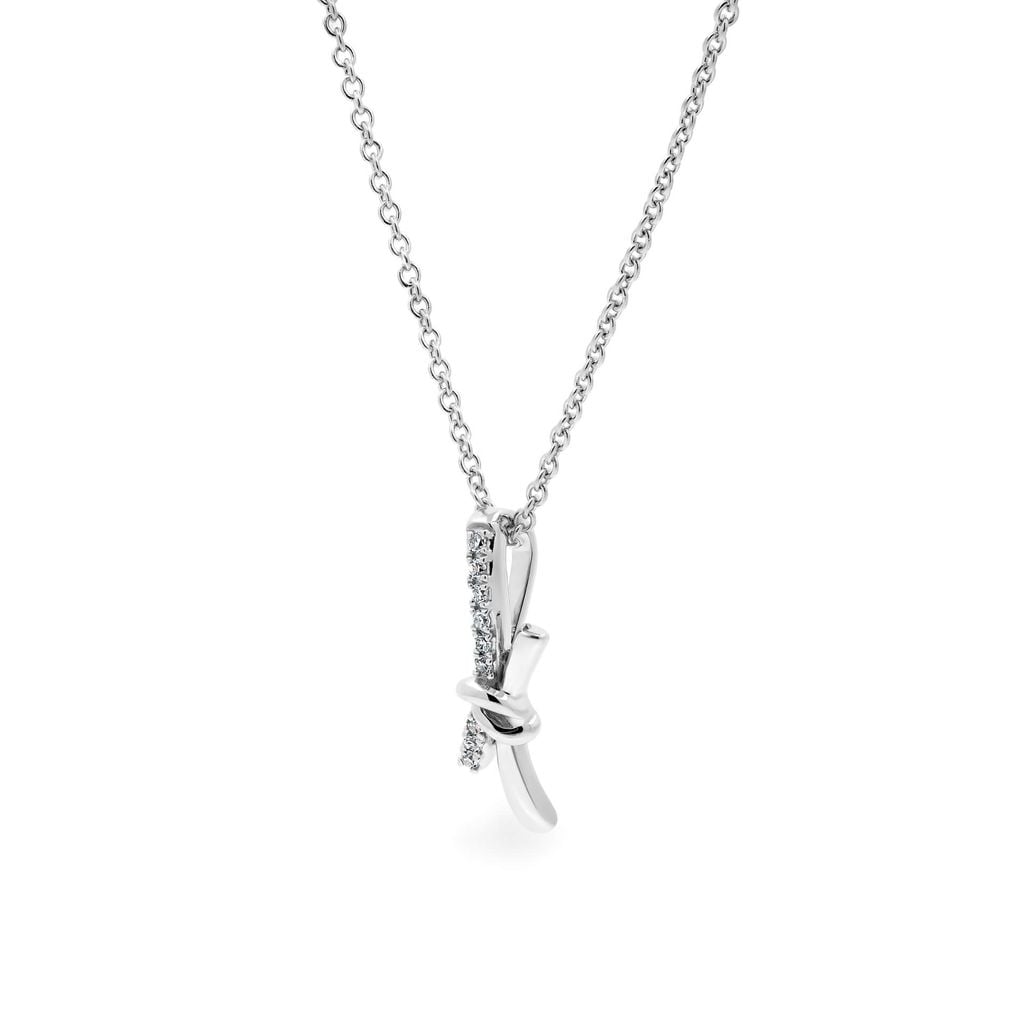 Dây liền mặt vàng trắng 14K gắn kim cương DOJI ALPR400162F2DA1 