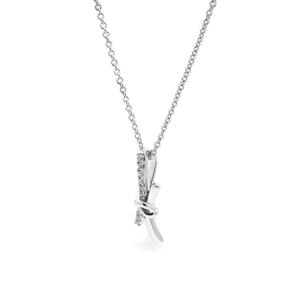 Dây liền mặt vàng trắng 14K gắn kim cương DOJI ALPR400162F2DA1