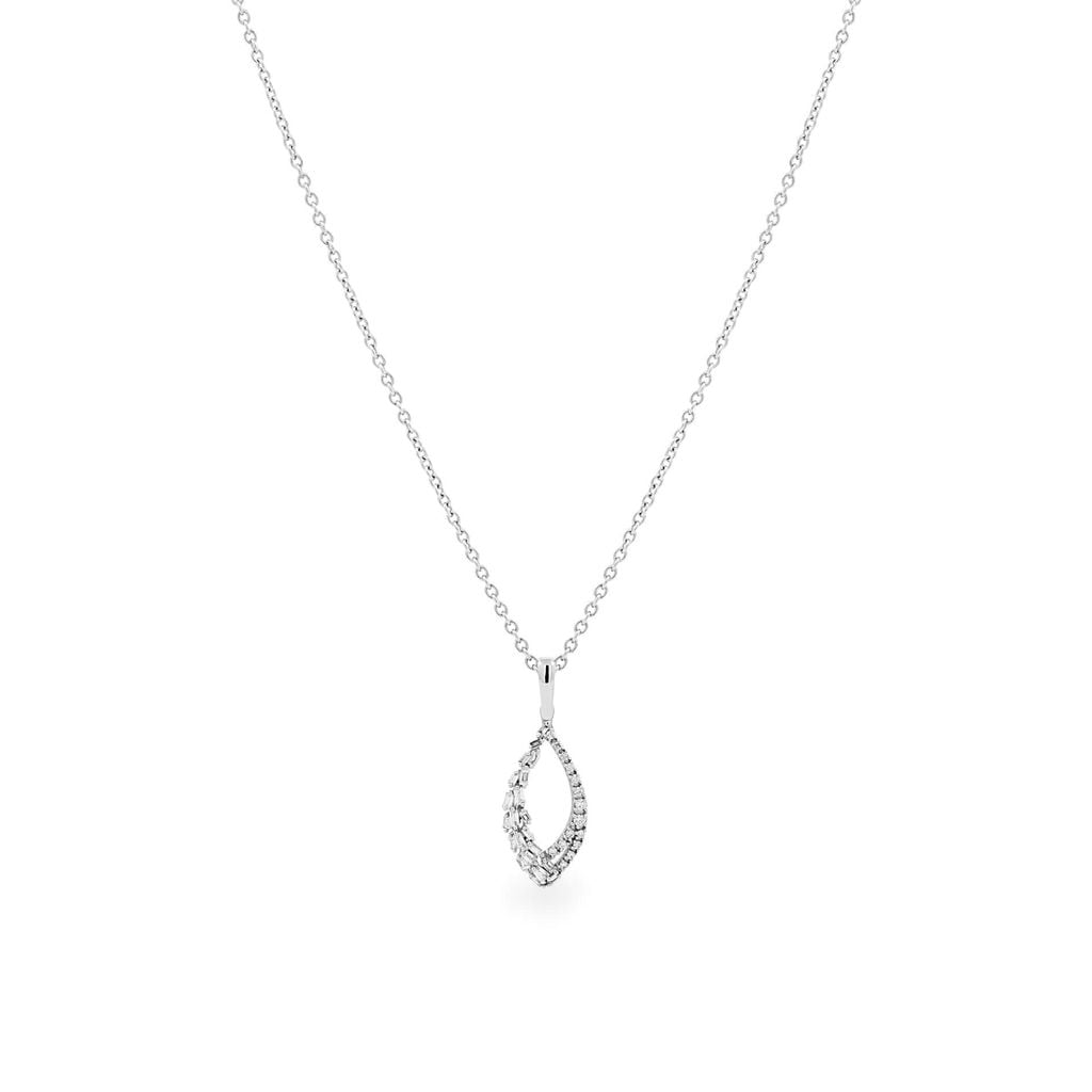 Dây liền mặt vàng trắng 14K gắn kim cương DOJI ALPR400184F2DA1 