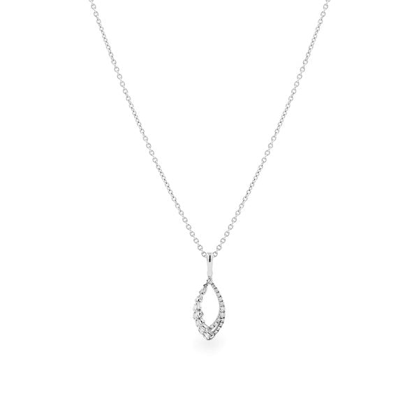 Dây liền mặt vàng trắng 14K gắn kim cương DOJI ALPR400184F2DA1