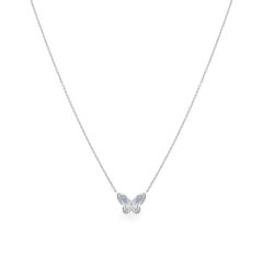 Dây liền mặt vàng trắng 14K gắn kim cương DOJI ALPR400219F2DA1