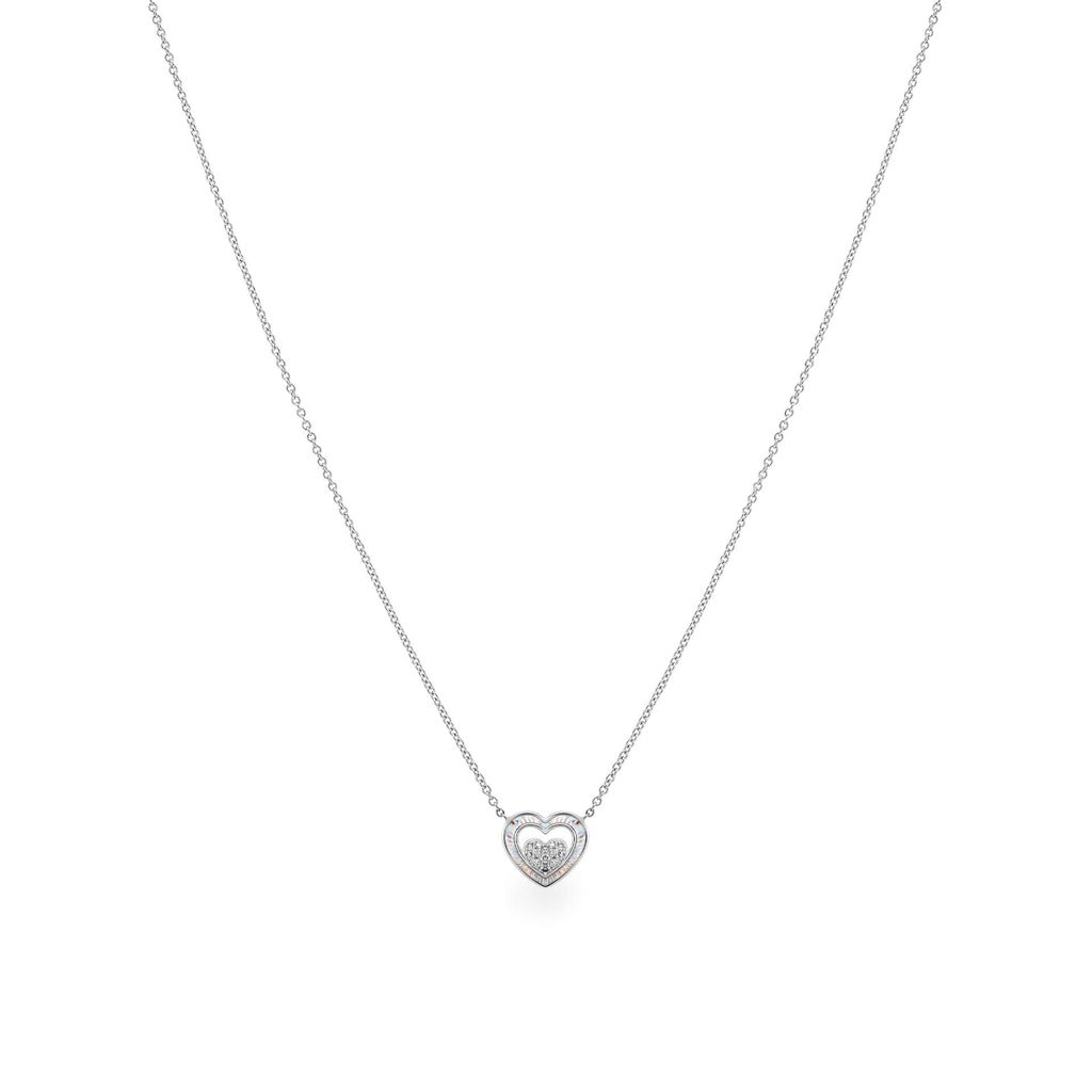 Dây liền mặt vàng trắng 14K gắn kim cương DOJI ALPR400222F2DA1 