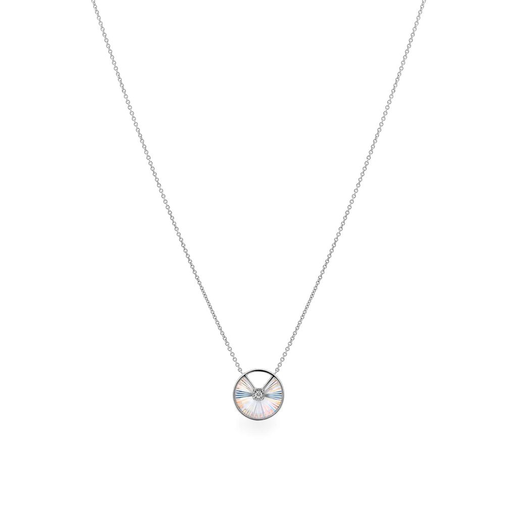 Dây liền mặt vàng trắng 14K gắn kim cương DOJI ALPR400223F2DA1 