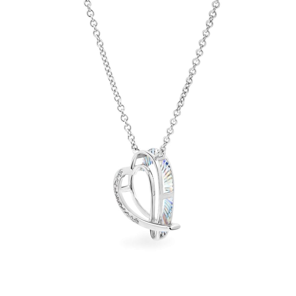 Dây liền mặt vàng trắng 14K gắn kim cương DOJI ALPR400225F2DA1 