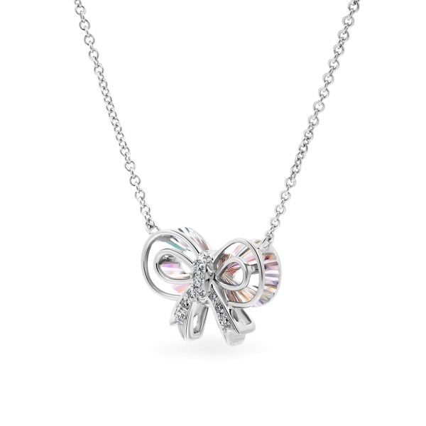 Dây liền mặt vàng trắng 14K gắn kim cương DOJI ALPR400226F2DA1