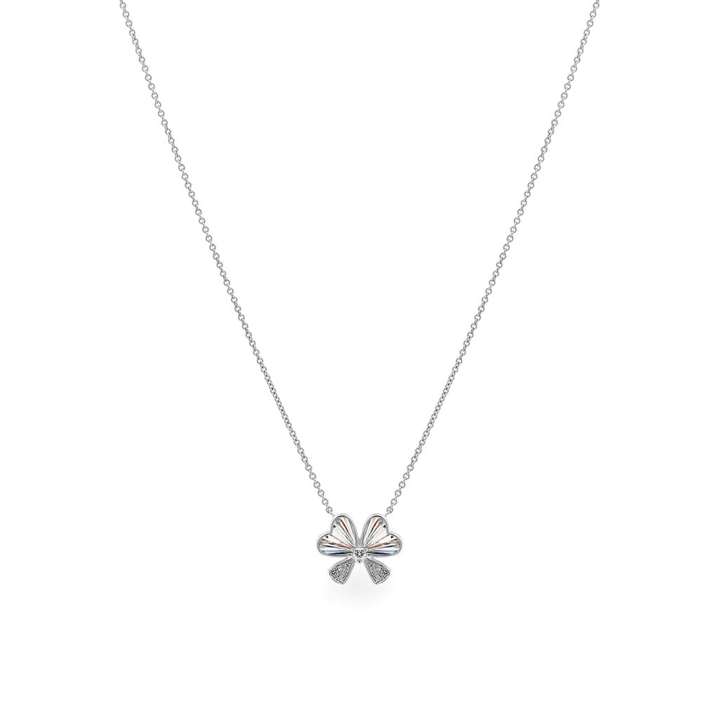 Dây liền mặt vàng trắng 14K gắn kim cương DOJI ALPR400227F2DA1 