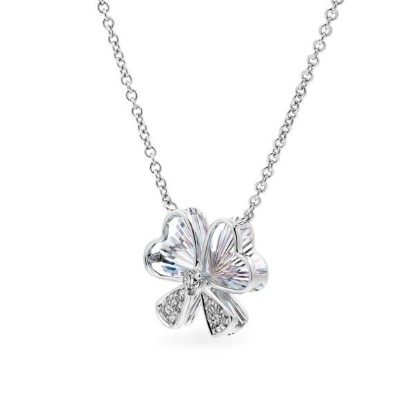 Dây liền mặt vàng trắng 14K gắn kim cương DOJI ALPR400227F2DA1