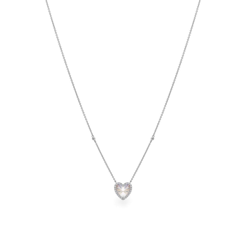 Dây liền mặt vàng trắng 14K gắn kim cương DOJI ALPR400232F2DA1 