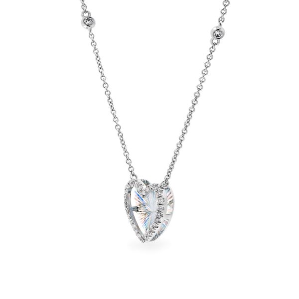 Dây liền mặt vàng trắng 14K gắn kim cương DOJI ALPR400232F2DA1