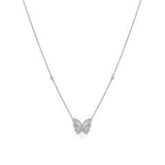 Dây liền mặt vàng trắng 14K gắn kim cương DOJI ALPR400235F2DA1