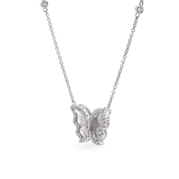 Dây liền mặt vàng trắng 14K gắn kim cương DOJI ALPR400235F2DA1