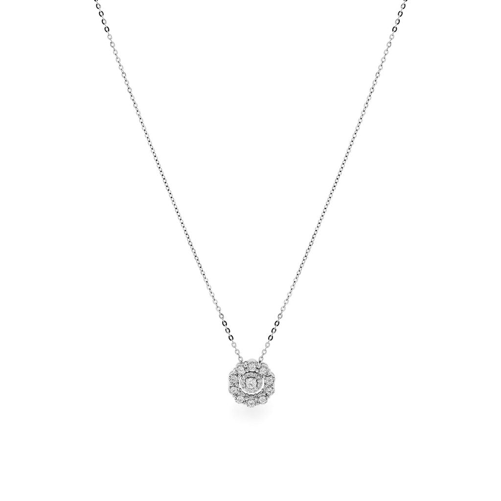 Dây liền mặt vàng trắng 14K gắn kim cương DOJI ALPR600075F2DA1 