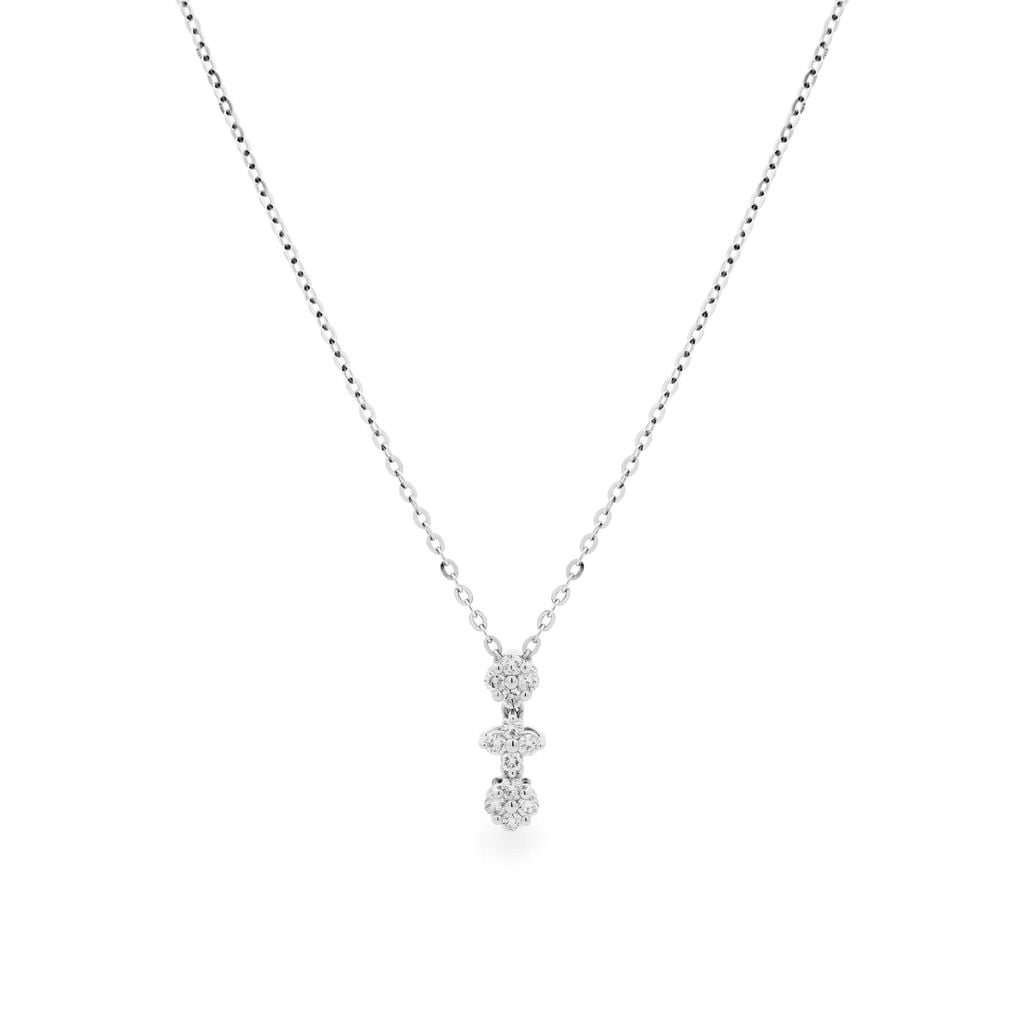 Dây liền mặt vàng trắng 14K gắn kim cương DOJI ALPR600095F2DA1 
