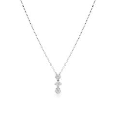 Dây liền mặt vàng trắng 14K gắn kim cương DOJI ALPR600095F2DA1