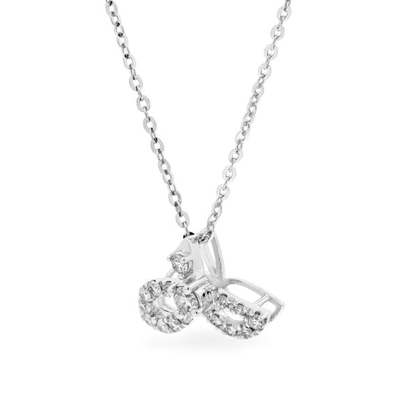 Dây liền mặt vàng trắng 14K gắn kim cương DOJI ALPR600097F2DA1
