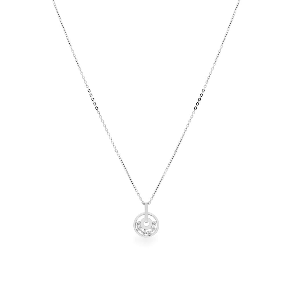 Dây liền mặt vàng trắng 14K gắn kim cương DOJI ALPR600098F2DA1 