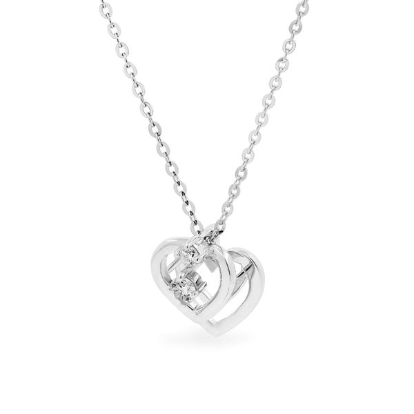 Dây liền mặt vàng trắng 14K gắn kim cương DOJI ALPR600099F2DA1