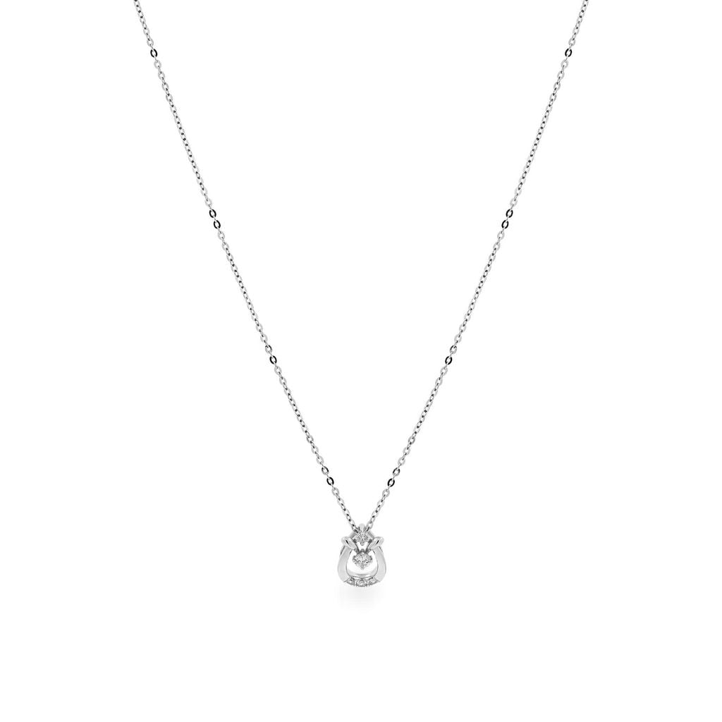 Dây liền mặt vàng trắng 14K gắn kim cương DOJI ALPR600100F2DA1 