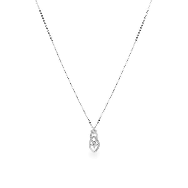 Dây liền mặt vàng trắng 14K gắn kim cương DOJI ALPR600101F2DA1