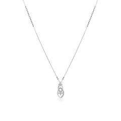 Dây liền mặt vàng trắng 14K gắn kim cương DOJI ALPR600101F2DA1