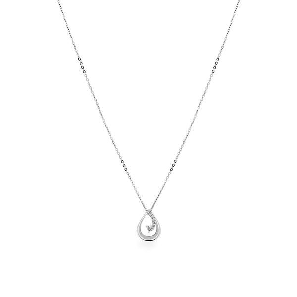 Dây liền mặt vàng trắng 14K gắn kim cương DOJI ALPR600103F2DA1