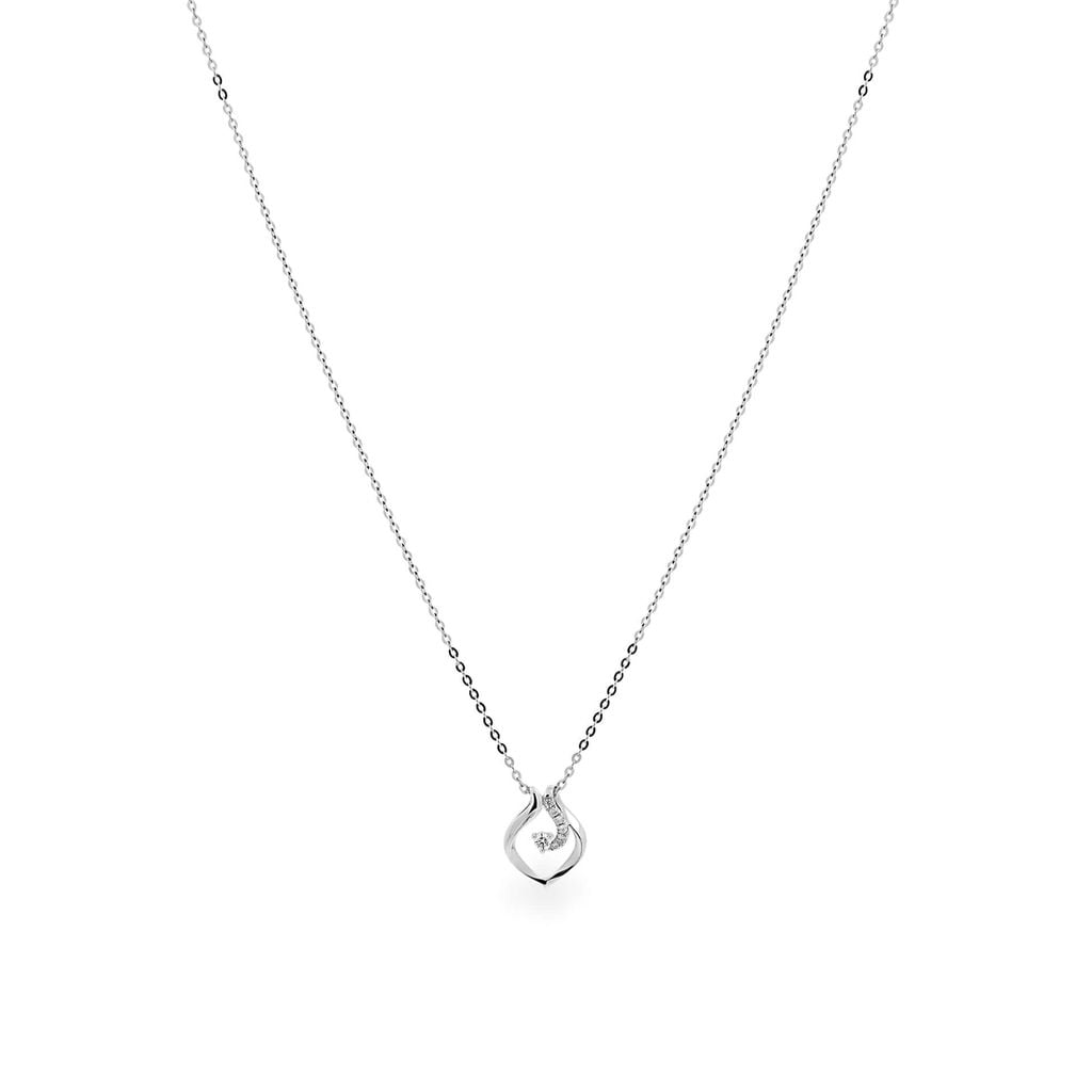 Dây liền mặt vàng trắng 14K gắn kim cương DOJI ALPR600104F2DA1 