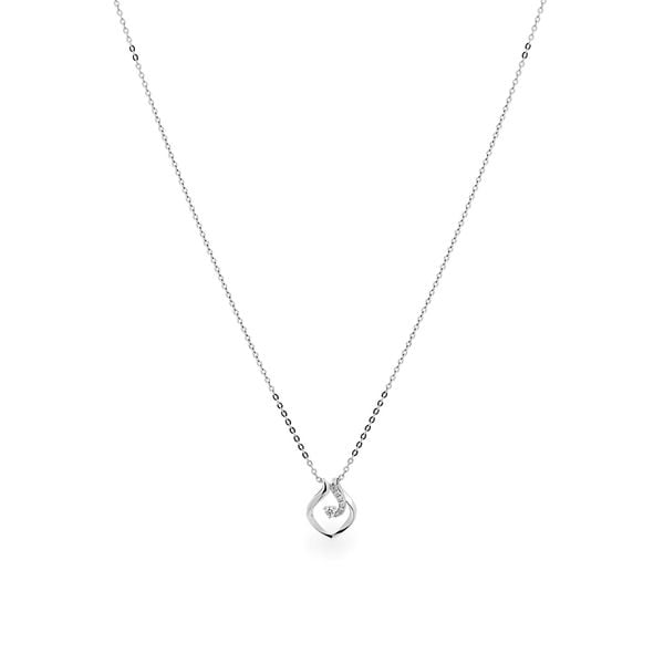 Dây liền mặt vàng trắng 14K gắn kim cương DOJI ALPR600104F2DA1