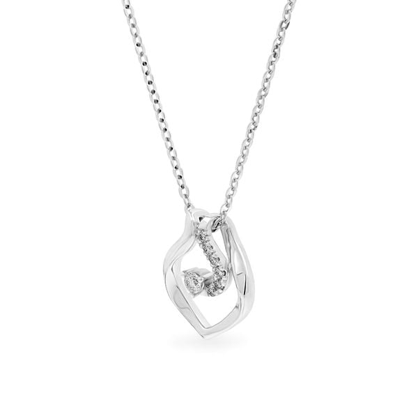 Dây liền mặt vàng trắng 14K gắn kim cương DOJI ALPR600104F2DA1