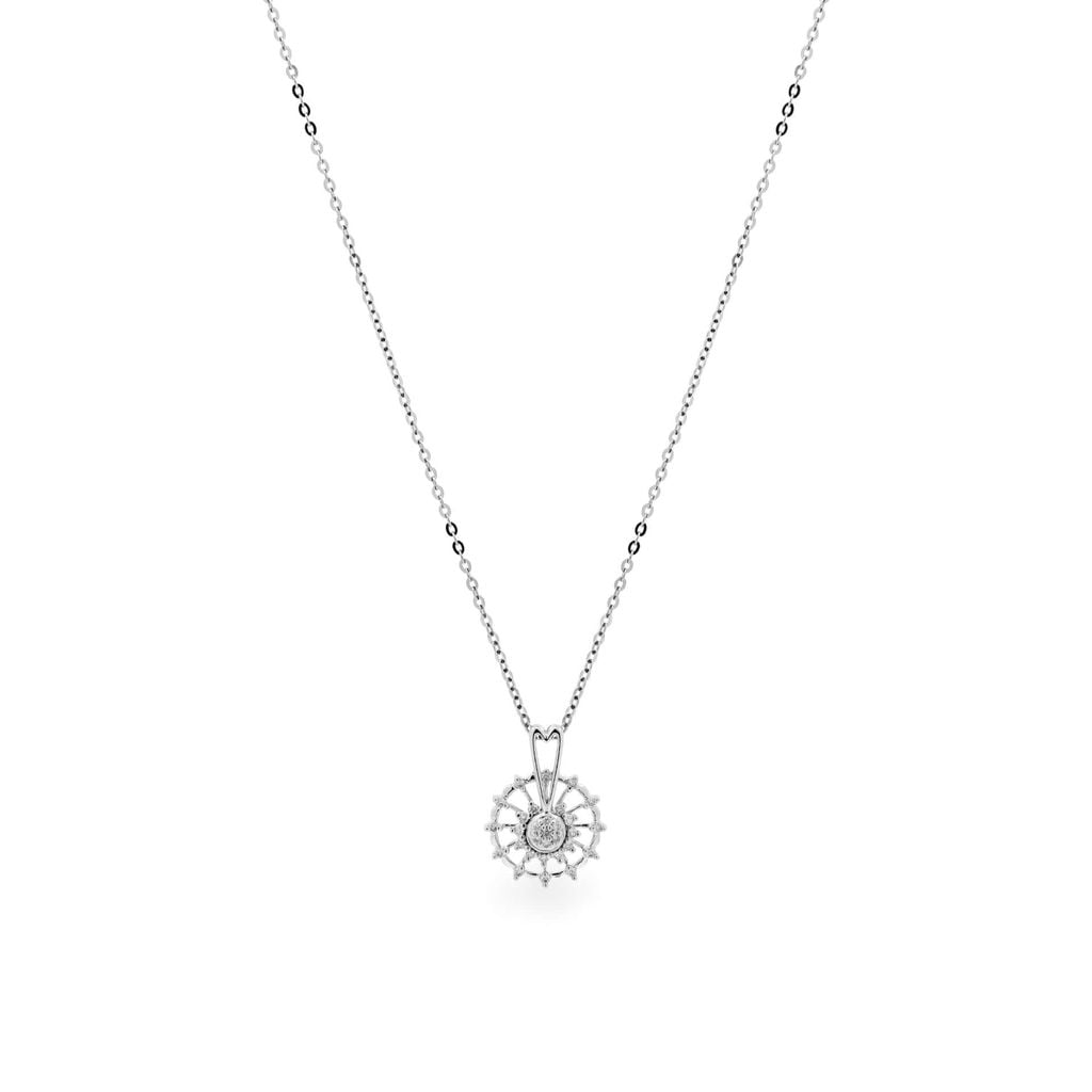 Dây liền mặt vàng trắng 14K gắn kim cương DOJI ALPR600111F2DA1 