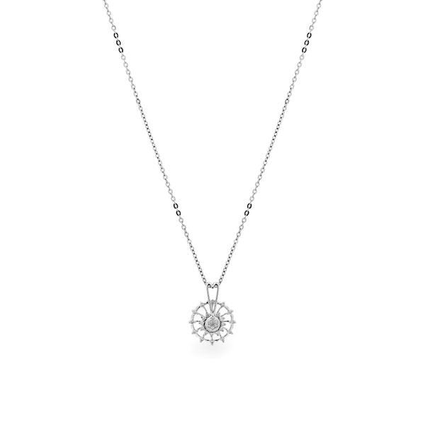 Dây liền mặt vàng trắng 14K gắn kim cương DOJI ALPR600111F2DA1