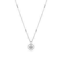 Dây liền mặt vàng trắng 14K gắn kim cương DOJI ALPR600111F2DA1