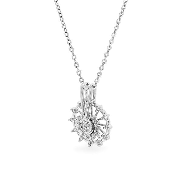 Dây liền mặt vàng trắng 14K gắn kim cương DOJI ALPR600111F2DA1
