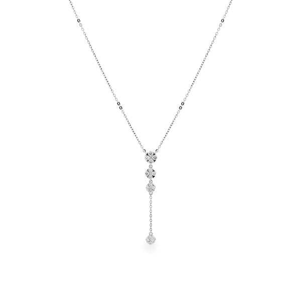 Dây liền mặt vàng trắng 14K gắn kim cương DOJI ALPR600116F2DA1