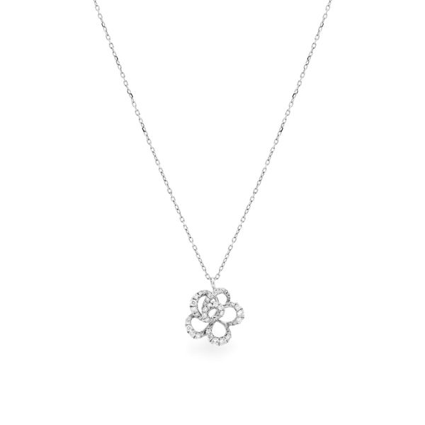 Dây liền mặt vàng trắng 14K gắn kim cương DOJI ALPR700018F2DA1