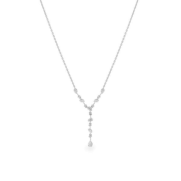 Dây liền mặt vàng trắng 14K gắn kim cương DOJI ALPR700081F2DA1