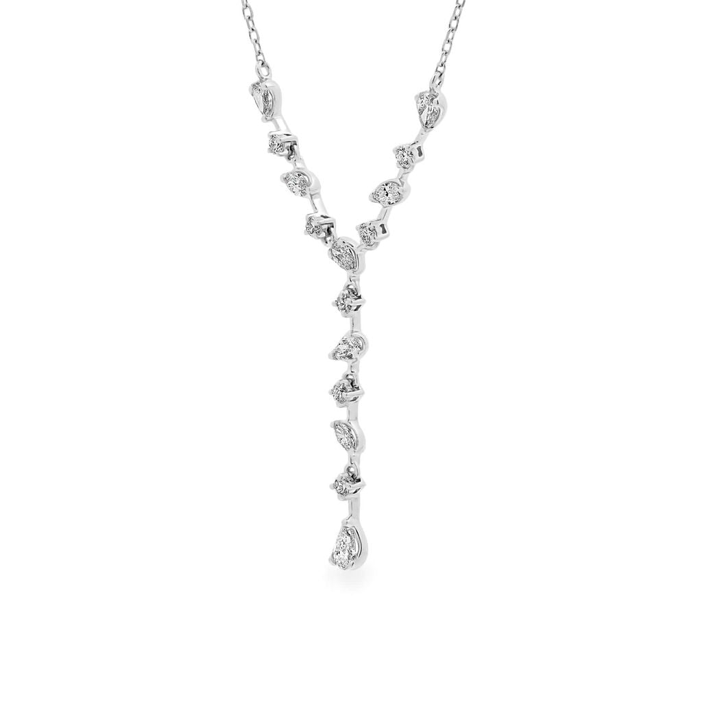 Dây liền mặt vàng trắng 14K gắn kim cương DOJI ALPR700081F2DA1 