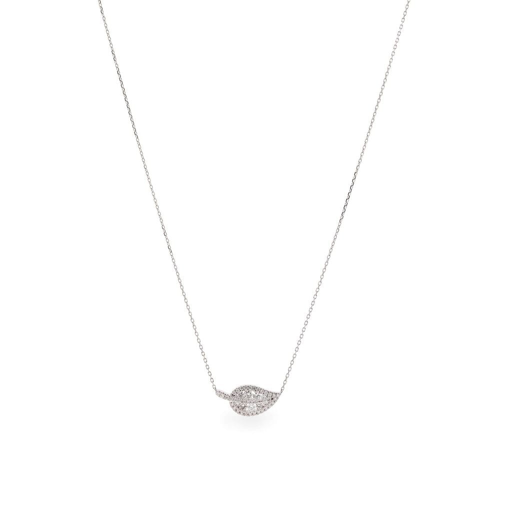 Dây liền mặt vàng trắng 14K gắn kim cương DOJI ALPR700100F2DA1 