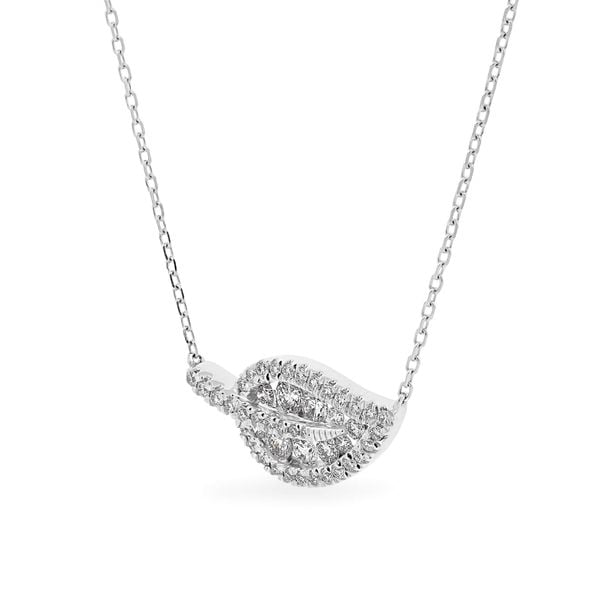 Dây liền mặt vàng trắng 14K gắn kim cương DOJI ALPR700100F2DA1