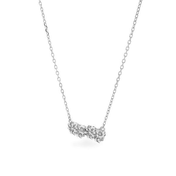 Dây liền mặt vàng trắng 14K gắn kim cương DOJI ALPR700101F2DA1