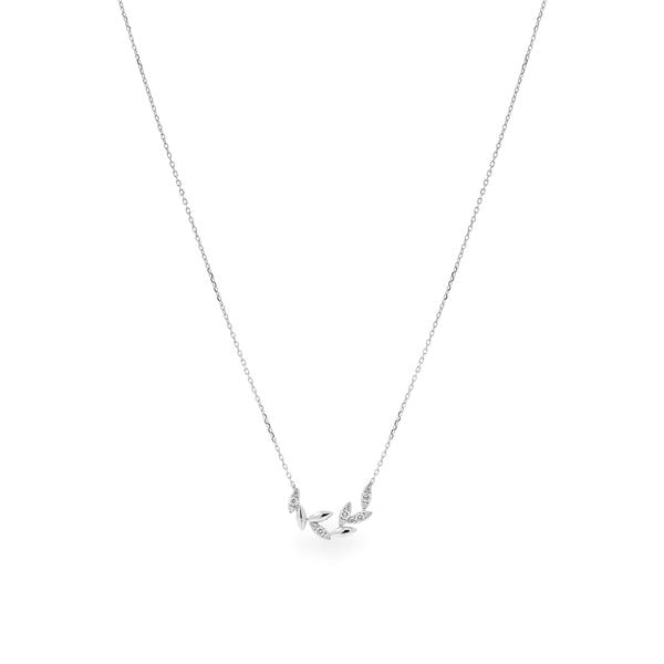 Dây liền mặt vàng trắng 14K gắn kim cương DOJI ALPR700103F2DA1